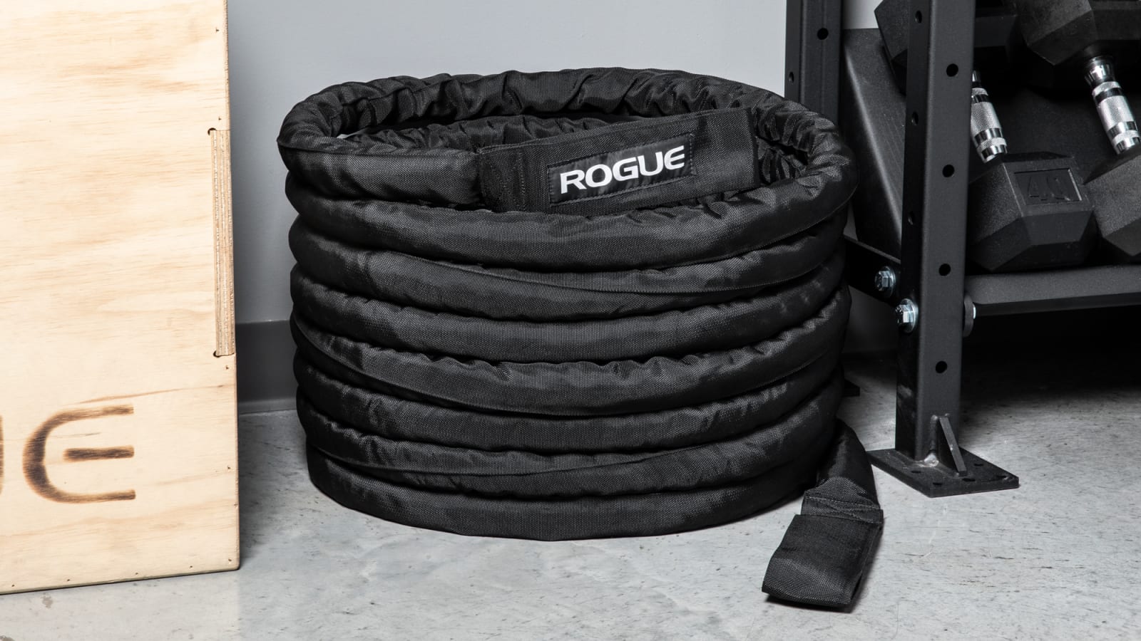 Rogue 45 Sheathed Conditioning Rope Black Rogue Fitness